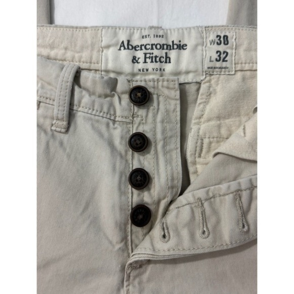 Abercrombie & Fitch Chino Pants Mens 30x32 Beige Button Fly Straight Leg